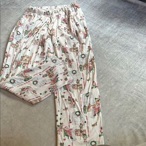 Burt's Bees Holiday Print Men's pajama set- Cream and Red